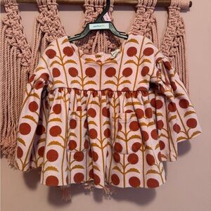 Kate Quinn Floral Kids Top - Red and White